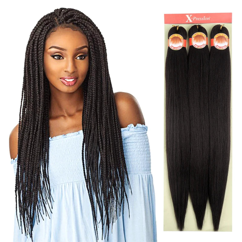 Synthetic Braiding Hair 52 Inch Kanekalo 3x Pre Stretched Braiding Hair for Crochet Braiding Extension