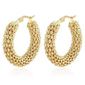 Cross-border Vintage Corn Chain Stainless Steel Earrings European and American Fashion Circle 18K Gold High Sense Earrings