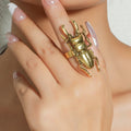 European and American Creative Metal Beetle Ring Foreign Trade New Personalized Cartoon Insect Index Finger Ring Geometric Tail