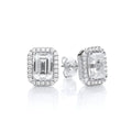 Factory Wholesale 925 Sterling Silver Stud Earrings Radiant Cut Emerald  Cut Various Sizes Moissanite Earrings for Women