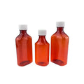 Amber Oval Empty Plastic Tamper Liquid Pharmacy Bottle Child Safe Cap for Medicine Pill Screen Printing Personal Care Products
