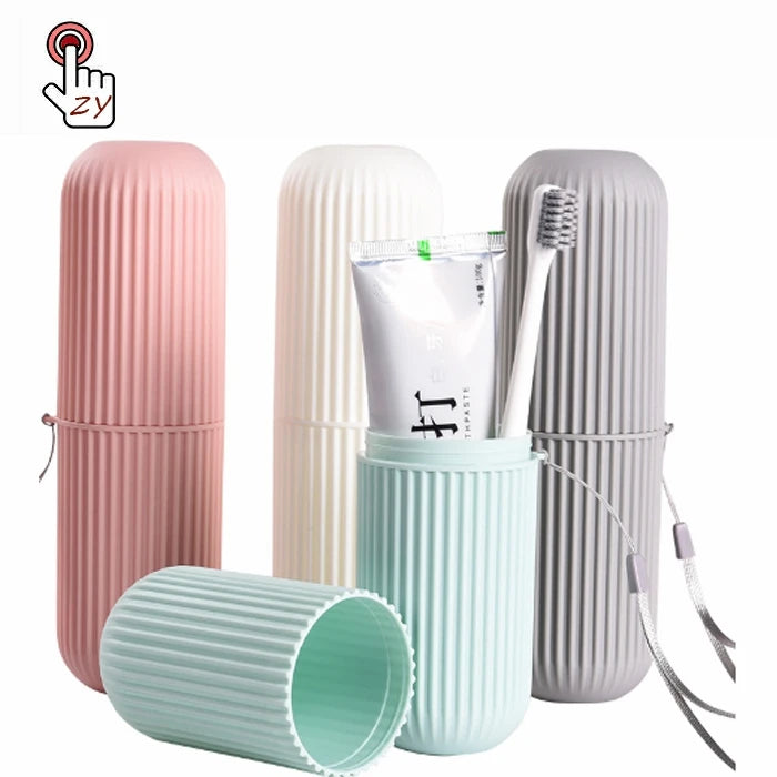 Factory Wholesale Camping Business Trip Travel Cosmetic Toothpaste Toothbrush Case Holder Travel Water Cup for Travel