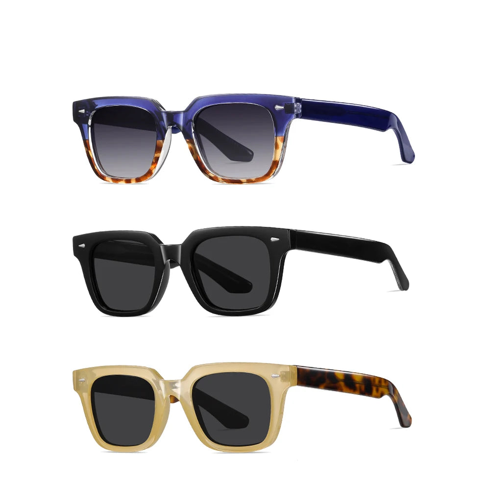 2024 Unisex New High Quality TR90 Frame Sun Glasses Men Women Square Uv400 Polarized Acetate Sunglasses