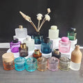 Ready Stock Colorful Glass Aroma Reed Diffuser Oil Bottle 50ml 100ml 150ml 200ml Round Pink Grey Black White Glass Bottle