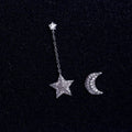 925 Sterling Silver Star Moon Stud Earrings for Women Elegant Wedding Jewelry Pendientes Mujer Moda 2022 Brincos