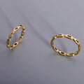 Hot Sale Hollow 18k Gold Stainless Steel Link Chain Rings for Women Anillos De Oro Anillos Acero Inoxidable Por Mayor