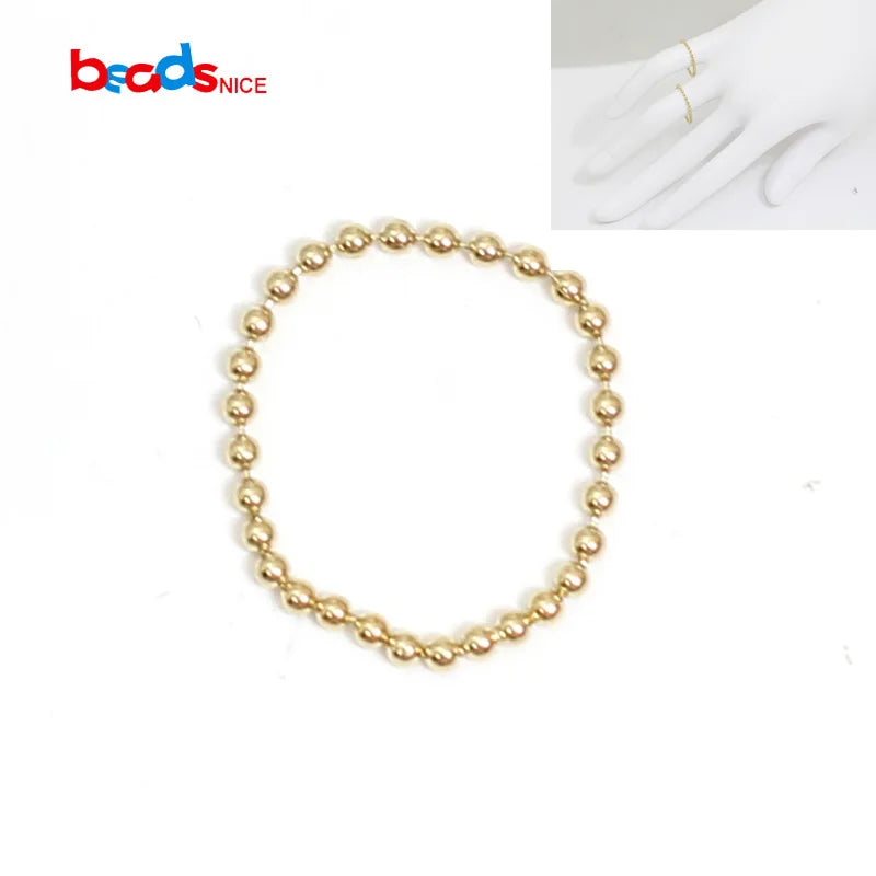 Beadsnice 14K Gold Filled Beaded Ring Minimal Beaded Gold Stacking Ring Women Gift