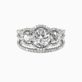 SGARIT 1CT 14K White Gold 3 Stone Moissanite Ring Set Trendy Jewelry with Brilliant Cut Moissanite Diamond Engagement Ring