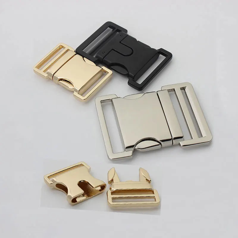 Nolvo World  Metal Zinc Gold Quick Side Release Lock Slide Snap Hook Carabiner Webbing Strap Buckles Accessory