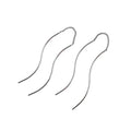 HED004 Minimalist Wave Strip Chain Silver Ear Wire Platinum Plated S925 Sterling Silver Double Dangle Earrings