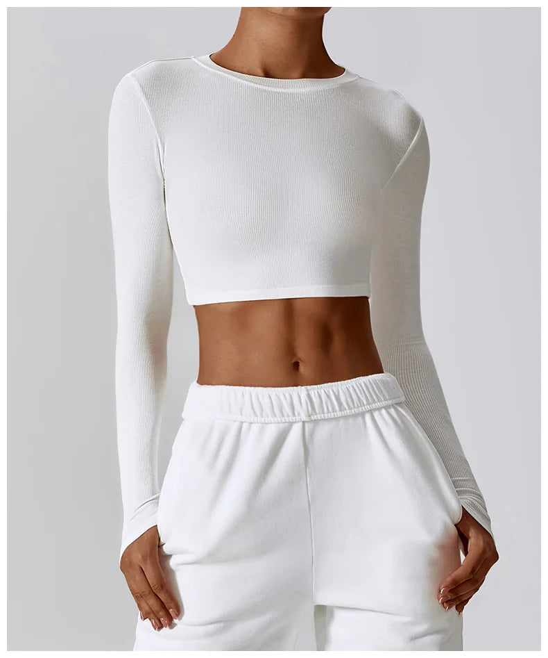 OEM Wholesale Bulk Long Sleeve Yoga Tops Sports Running Shirt Breathable Athletic Top Slim Fit Workout Shirts for Women