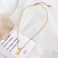 Small Silver Brick Simple Men's and Women's Necklaces Hip Hop Collarbone Chain Light Luxury Sweater Chain Accessories