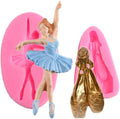 Music Ballerina Girl Silicone Molds for Fondant Candy & Soap Ballet Shoes Cake Decorating Tools
