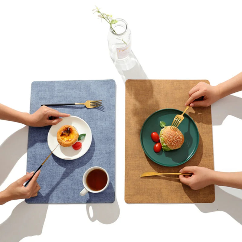 43*30cm Faux Leather Home Placemat Waterproof Good Quality Oil Edged Table Mat Place Mats for Dinning Table