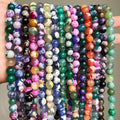 Wholesale Natural Semi Gemstone Round Smooth 6/8/10MM Colorful Fire Agate Loose Beads Jewelry Making DIY Necklace Bracelet