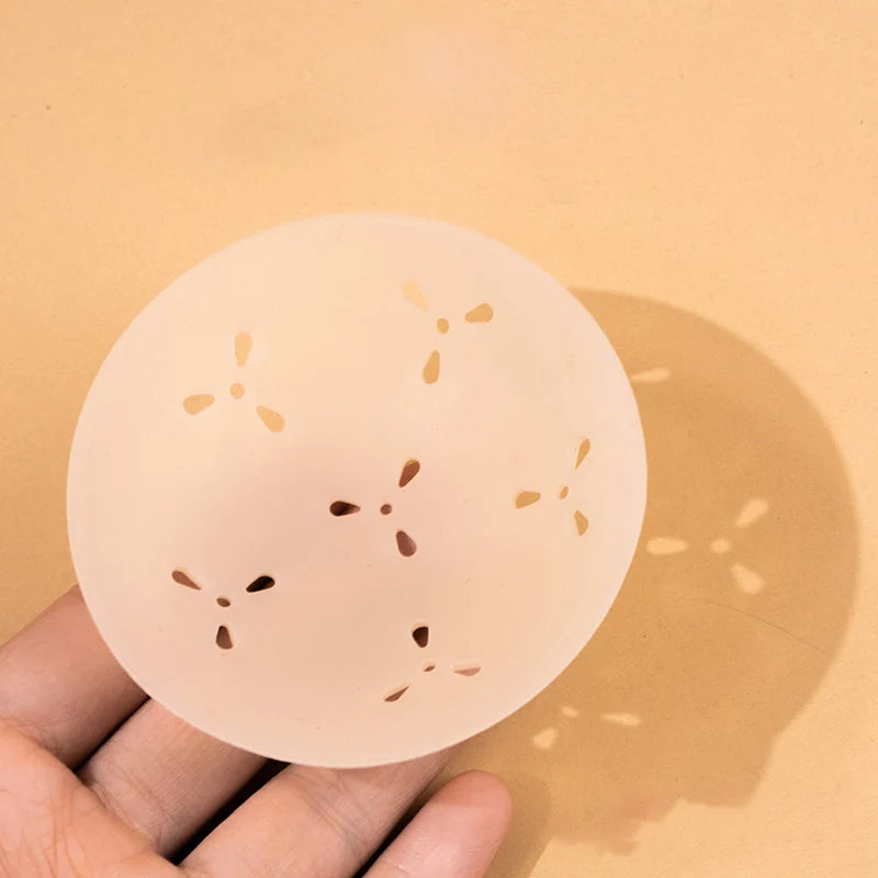Popular Silicone Round Nipple Pasties for Women Comfortable Adhesive Breathable Breast Cover Hole Skin Color 8cm Bra Pads Rubra