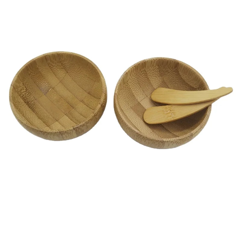 Wholesale Eco-Friendly Disposable Cute Mini Skin Care Mixing Bowl Face Mask Spoon Personalized Cosmetic DIY Beauty Bamboo Flat