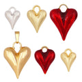 Trendy Without Zircon Love Heart Charm PendantReal 18K Gold Plated Necklace Bracelet DIY Handmade Jewelry Making Supplies K57