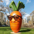 Children Amusement Park Garden Decor Modern Metal Botany Spray Paint Art Large Stainless Steel Cartoon Carrot Statue Sculpture