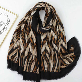 Wave Shawl Scarf Wholesale Outdoor Pashmina Cashmere Scarf for Women Scarf Printing
