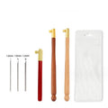 Wholesale French Embroidery Beading Needle Tools 3 in 1 Wooden Handle Sewing Craft Crochet With 3 Needles Tambour Crochet Hook
