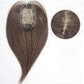 ML Machine-made Women's Remy Human Hair Toupee with White Dobdle Brazilian Hair Soft Locs Silk Base Closure Topper