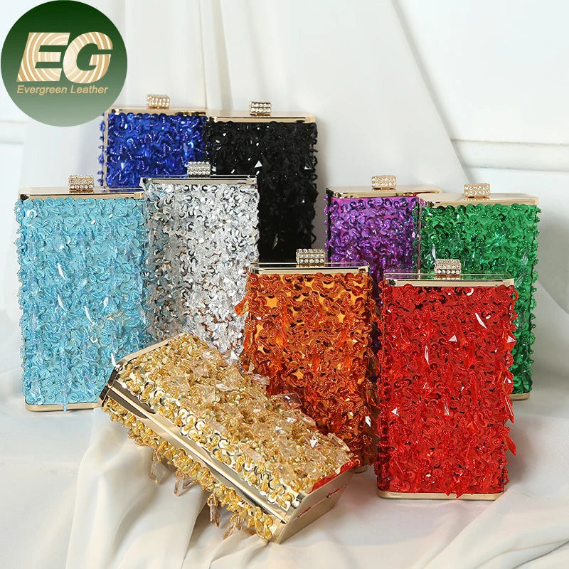 Eb1556 Beaded Handbag Purse Chain Crossbody Birthday Party Bride Women Wholesale Ladies Crystal Handmade Clutch Bags Evening Bag