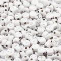 Wholesale 4*7mm White Acrylic Alphabet Beads round Silver Letter Beads for Jewelry Making Plastic Lucite Beads