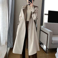 Bettergirl Khaki Two Pieces of Mixed Color Trench Coat Female New Autumn Long Large Size Coat