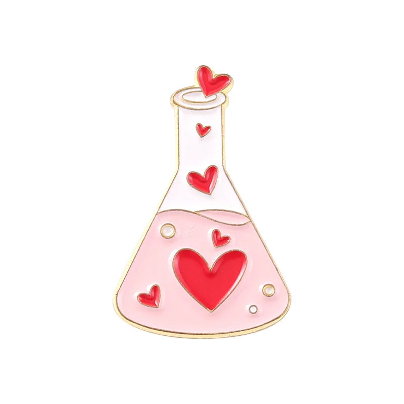 Cute Beaker Enamel Pins Lapel Badges Cartoon Plant Enamel Medical Pin Funny Button Pins Backpacks Hats Accessories