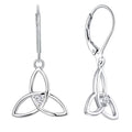 Factory Supply Fashion Jewelry 925 Sterling Silver Celtic Knot Triangle Dangle Earrings for Girls