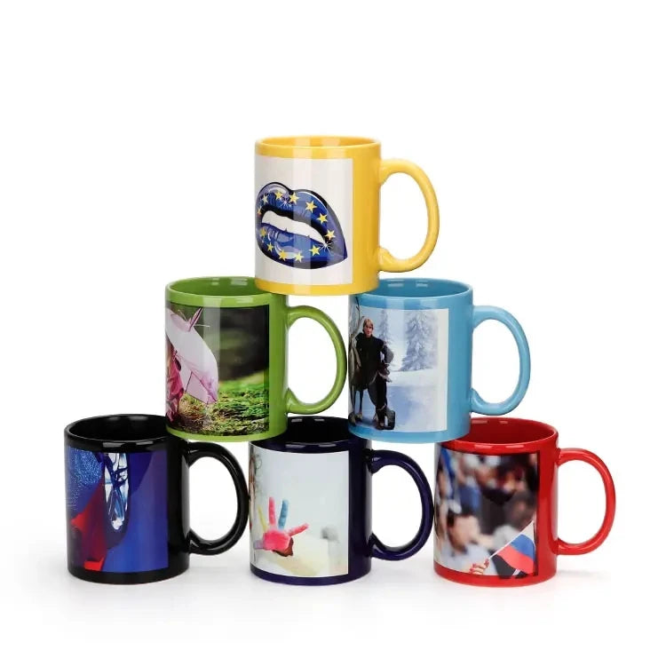 Wholesale Blank Two Tone Eco-Friendly Round Sublimation Mugs Color Interior White Patch Custom Personalized Ceramic Coffee Mug