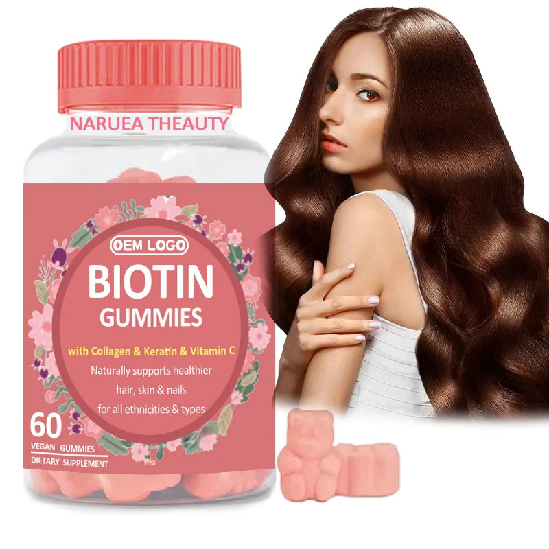 Private Label OEM Skin Whitening Beauty Gummies Supplement Nature bounty Hair Nails and Skin Gummies