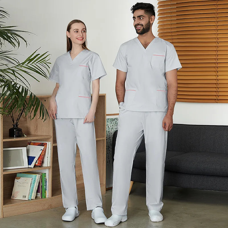 42013 Hot Sell Korean Version White Nurse Uniform Jacket Nurse Complete Nursing Uniforms