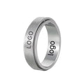 ShuoyeW 6MM Stainless Steel Ring Silver Black Sand Brushed Matte Basic Rotatable Spinning Whirling Stainless Steel Ring 418 MegaBDM