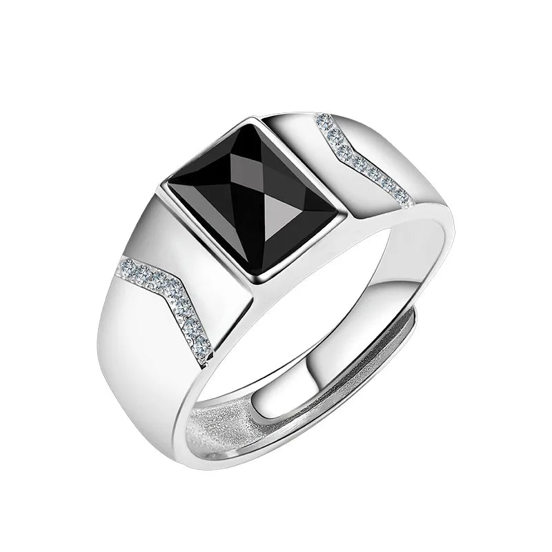 Merryshine Wholesale Fashion Men's  Plata Wedding or Engagement Featuring Agate As the Main Stone 925 Sterling Silver Ring