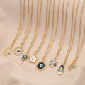 2025 Enamel Devil's Eye Pendant Necklace Blue Eyes Charm Stainless Steel Chain Necklace for Women Fashion Jewelry