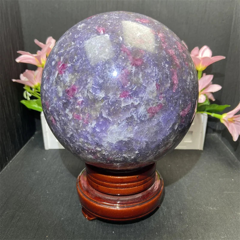 Wholesale Natural Mixed Materials Big Spheres Amber Agate Dragon Blood Stone Large Sphere for Decoration