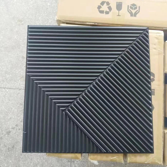 2024 New Design PVC Decorative Textures Black 3D Wall Panels Black Wall Cladding for Cinema Wall Decor