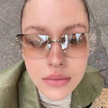 Wholesale Fashion Rimless Y2K Rhinestone Sun Glasses Uv 400 Popular Designer Trending Women Men Shades Sunglasses