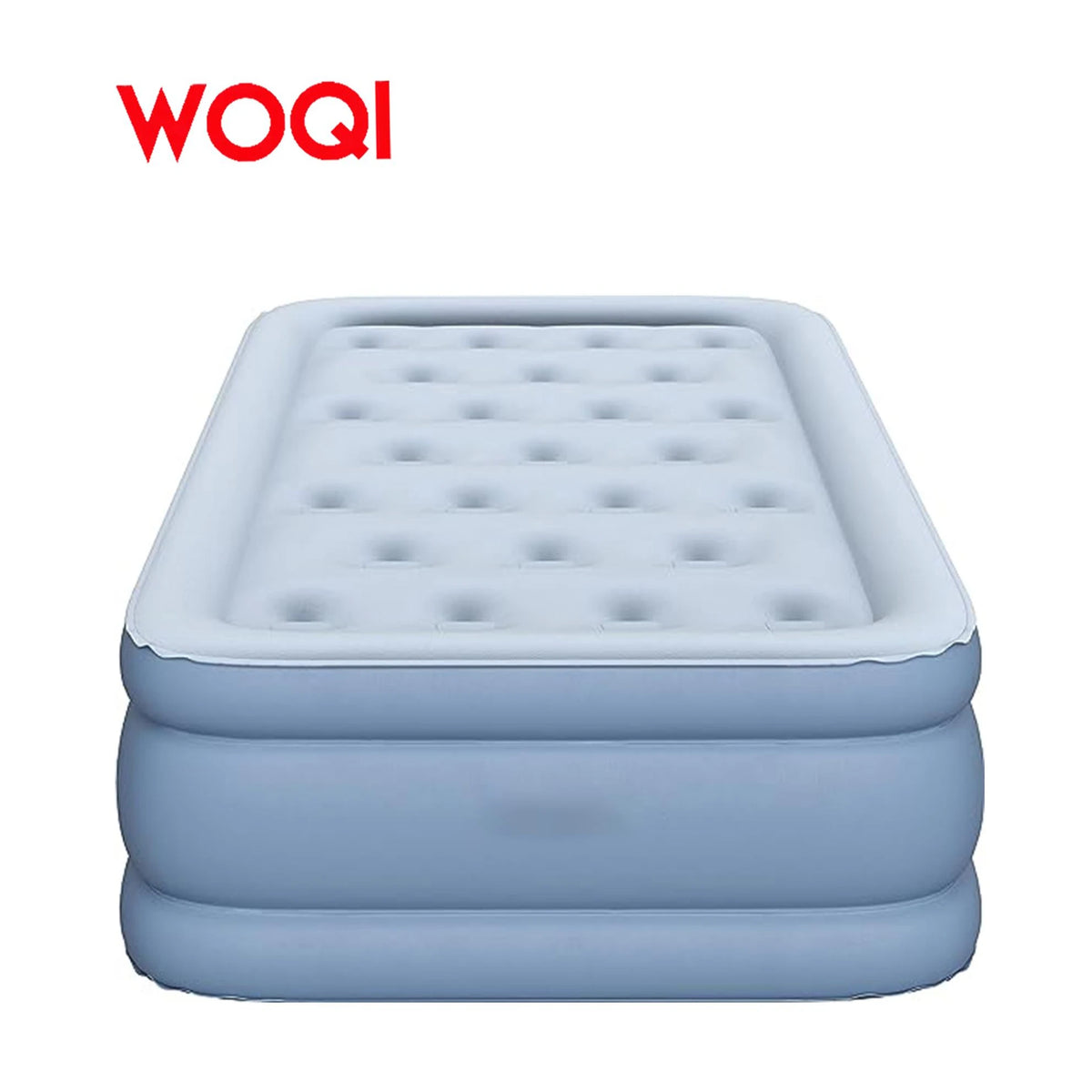 WOQI Modern Portable Lightweight Air Bed Mattress with Express Pump and Raised Edge Support for Outdoor and Indoor Use