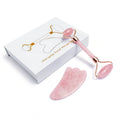 Hot Selling Rose Quartz Jade Roller Set with Guasha for Facial Massage Premium Product