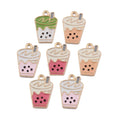 Milk Bubble Tea Enamel Charms Alloy Pendant Fit Bracelets DIY Jewelry Accessories