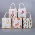 LOONDE Custom Printed Burlap Handbag Eco Reusable Shopping Jute Tote Bag