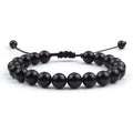 8mm Natural Stone Gemstone Obsidian Amethyst Crystal Healing Anxiety Bracelet Yoga Braided Rope Bracelet for Women
