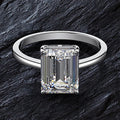 Simple silver 925 sterling silver jewelry emerald cut diamond 925 cz ring