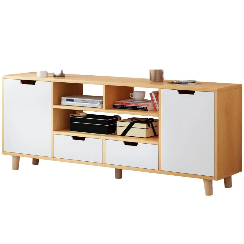 Nordic Style Modern Extendable Adjustable Wooden Panel TV Stand for Living Room Bedroom Home Furniture Fits 55-59in TVs