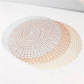 New Classic Luxury PVC Gold Silver Tablemat Metallic Vinyl Placemat Washable Heated Dining Coasters Eco-Friendly Restaurants