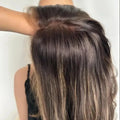 Wholesale 4*4 Lace Closure Wig Short Wave Highlight BrownTransparent Swiss Lace Wigs