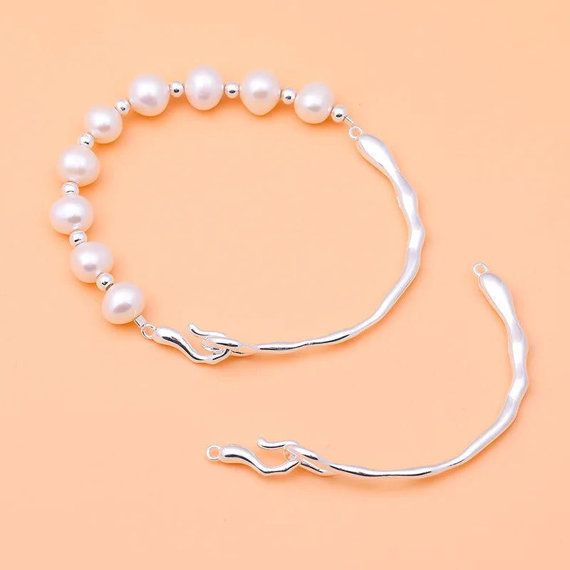 Wholesale High Quality 925 Sterling Silver S Shape Solid Curved Tube Connectors for Diy Bracelet Making Accessories